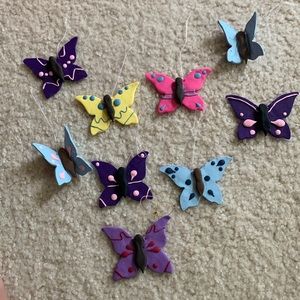 Hand crafted clay butterflies
